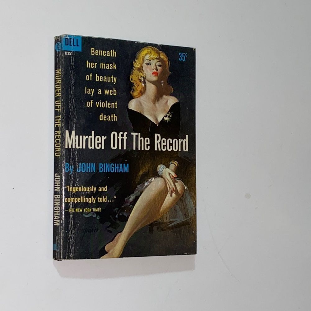 VTG,Dell By John Bingham Dell Murder Off The Record Book -Black & Yellow Design